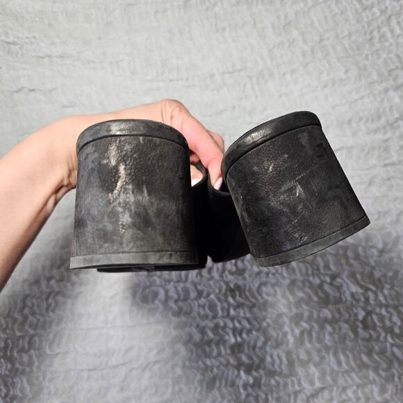 Eileen Fisher Sandals Womens 10 Fala Black Slip On Open Toe Minimalist Leather - Picture 8 of 9